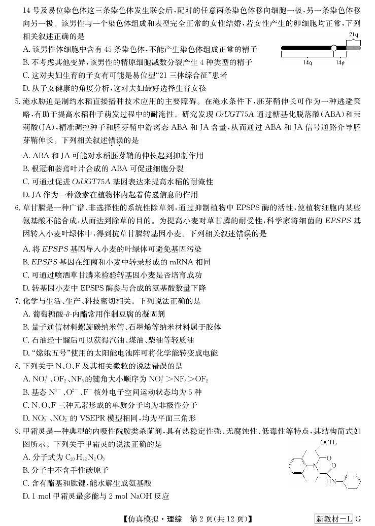 理综-仿真模拟（新教材-LG）第2页