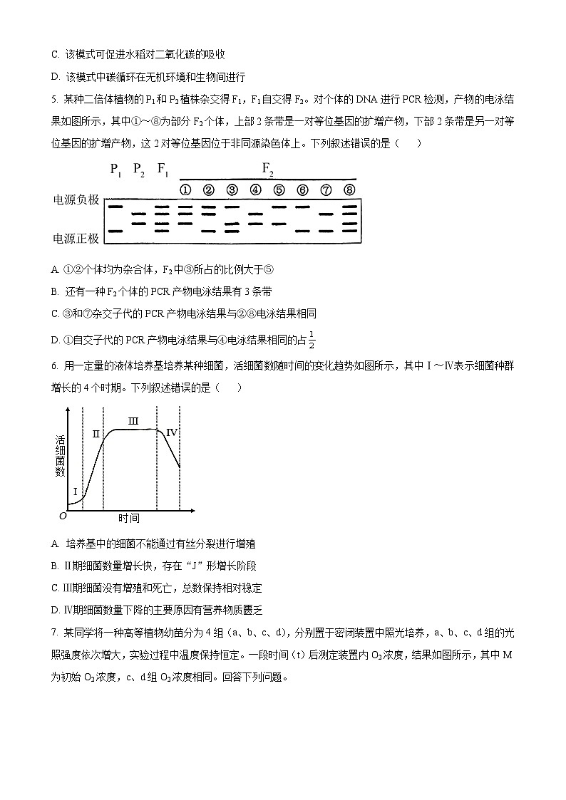 2024年高考真题：全国高考试卷新课标理综生物试卷（山西、河南、云南、新疆）（原卷版）02