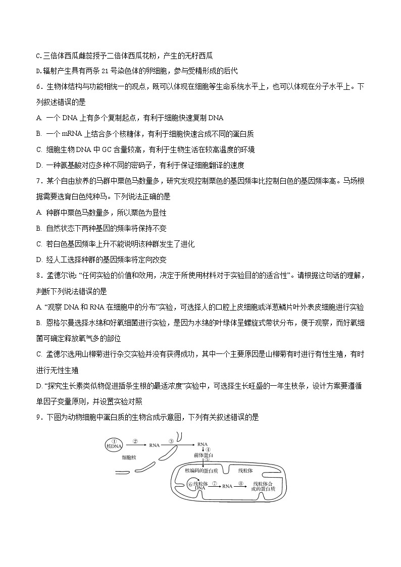 2021年1月“八省联考”考前猜题-生物（考试版+全解全析+答题卡）02