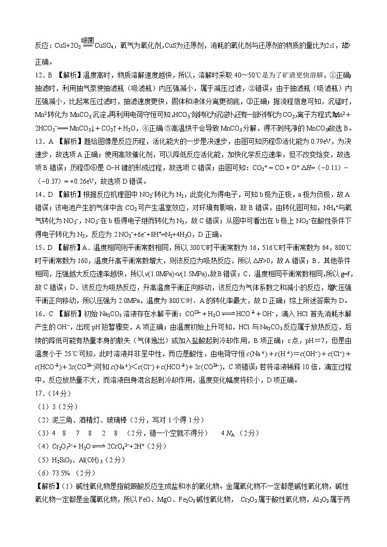 2021年1月“八省联考”考前猜题-化学（考试版+全解全析+答题卡）03