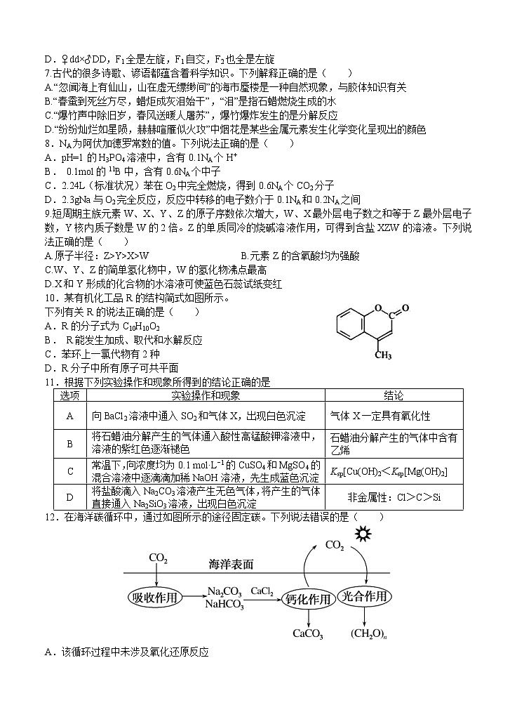 江西省上高二中2021届高三上学期第五次月考试题 理科综合 (含答案)02
