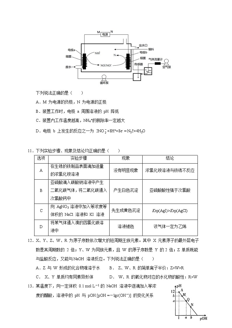 四川省南充高级中学2020-2021学年高三第十二次月考理科综合试题03