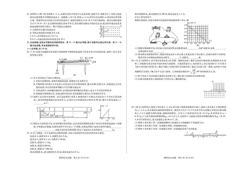 河南省顶尖计划2021届高三毕业班第三次考试理综试卷（PDF版，无答案）第3页