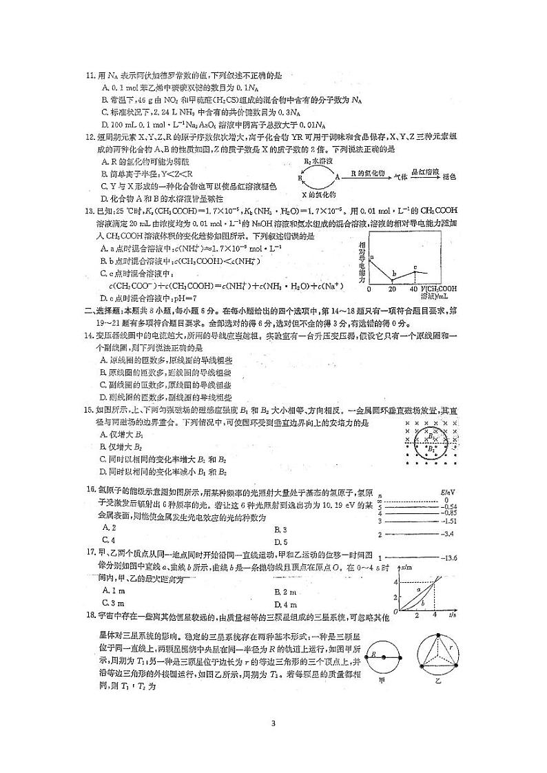2021山西晋城三模理综第3页