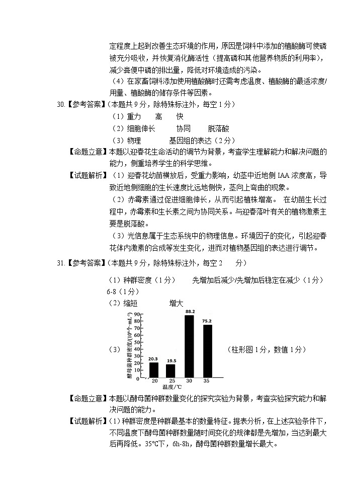 宁夏石嘴山市2021届高三下学期质量检测三：理综试题+答案（扫描版）03