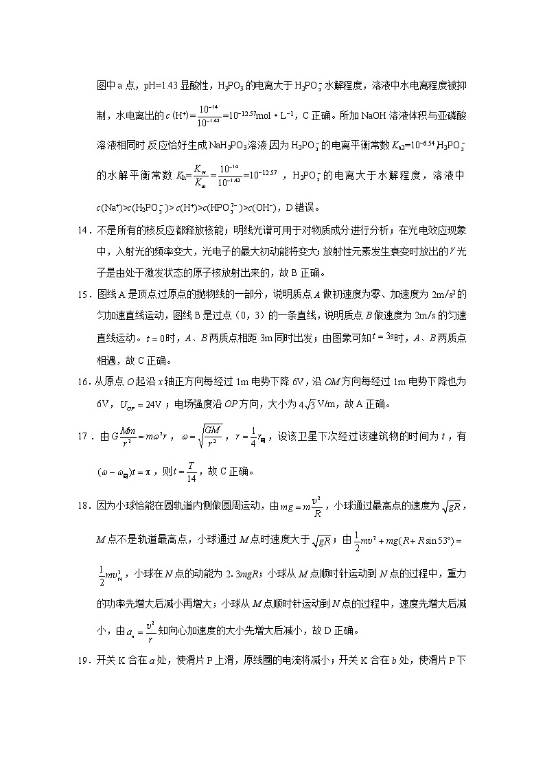 西南名校联盟高考适应性月考卷4月理综-答案第3页