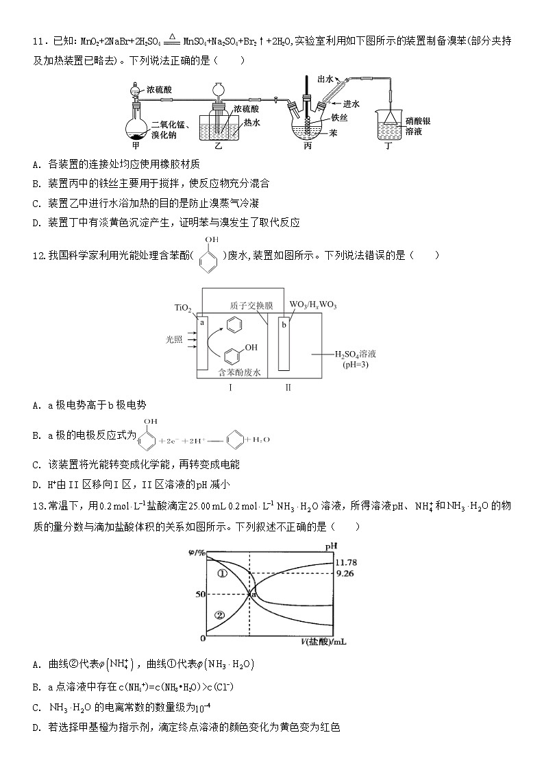 2021届江西师范大学附属中学高三下学期第三次模拟考试 理综03
