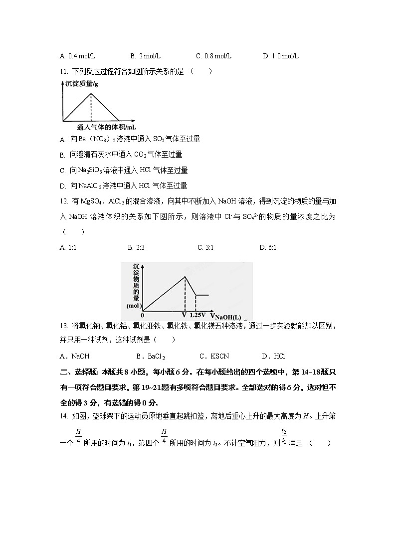 青海省湟川中学2019-2020学年高一上学期期末考试理综试卷+Word版含答案03