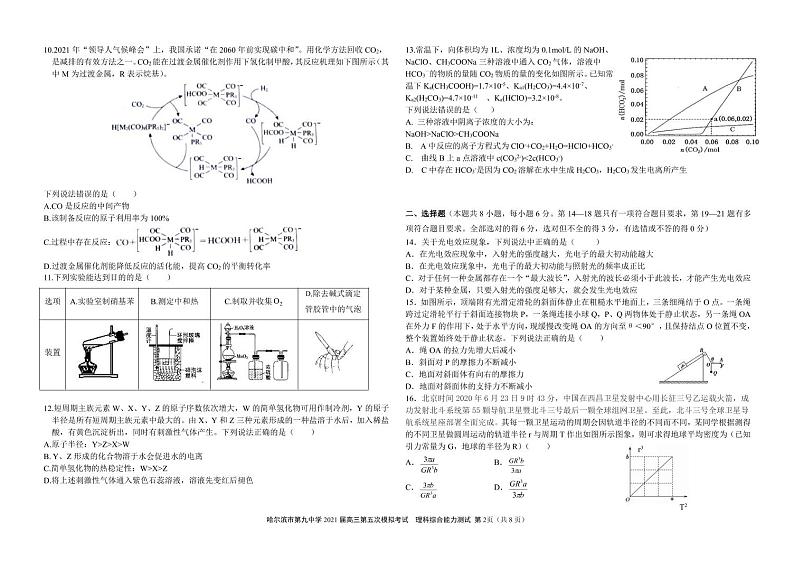 黑龙江省哈尔滨市第九中学2021届高三下学期第五次模拟考试 理综 PDF版含答案02