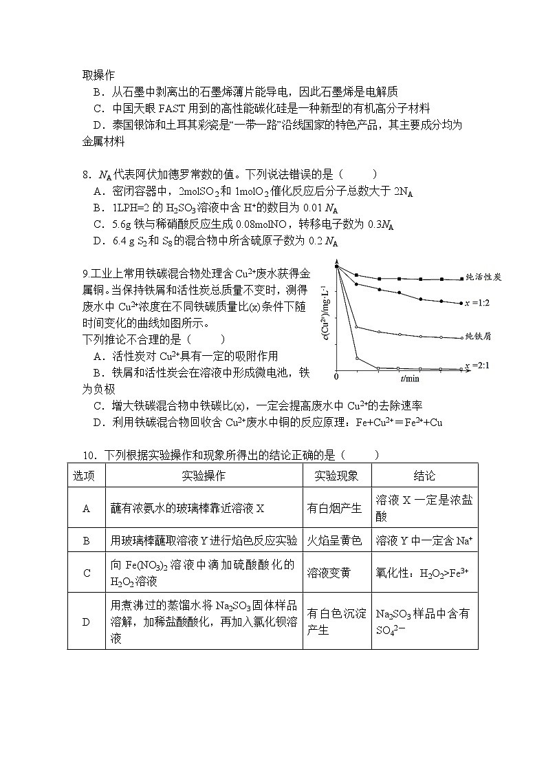 2021届黑龙江省高三第一次模拟考试 理综试题02