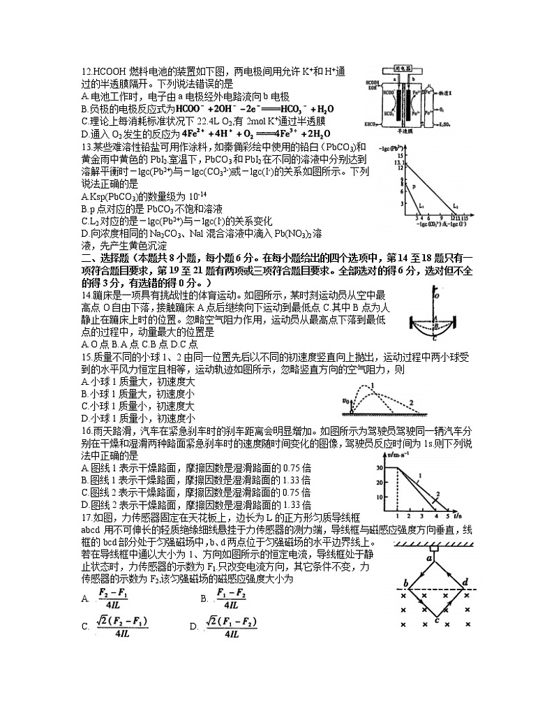 江西省南昌市2021届高三5月第三次模拟测试理科综合试题（word无答案）第3页