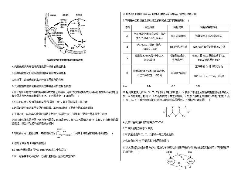 2021届黑龙江省哈尔滨市第六中学高三下学期第四次模拟考试 理综 word版02