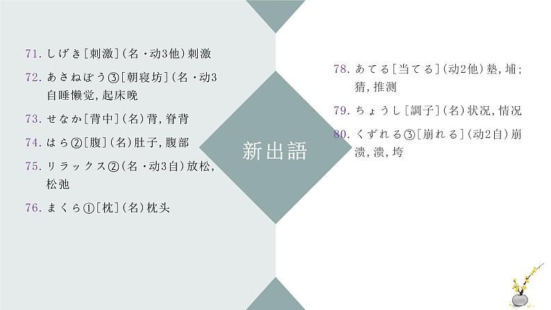 第四课 健康的な生活習慣 单元章节知识点总结 课件 人教高中日语必修第一册08