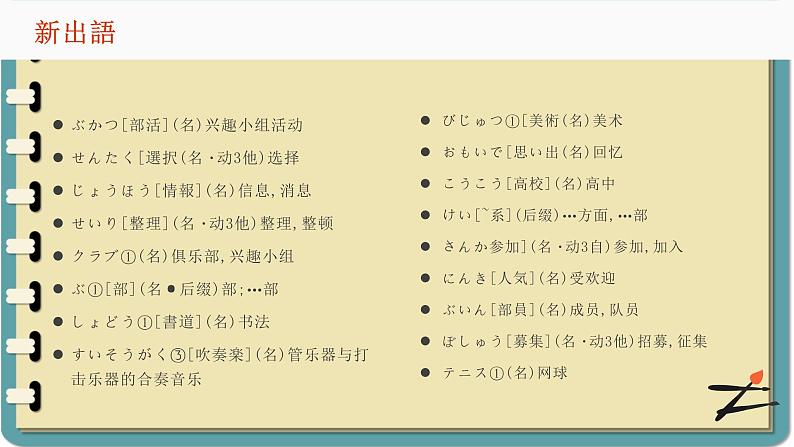 第二课 部活の選択 单元章节知识点总结 课件 人教高中日语必修第一册03