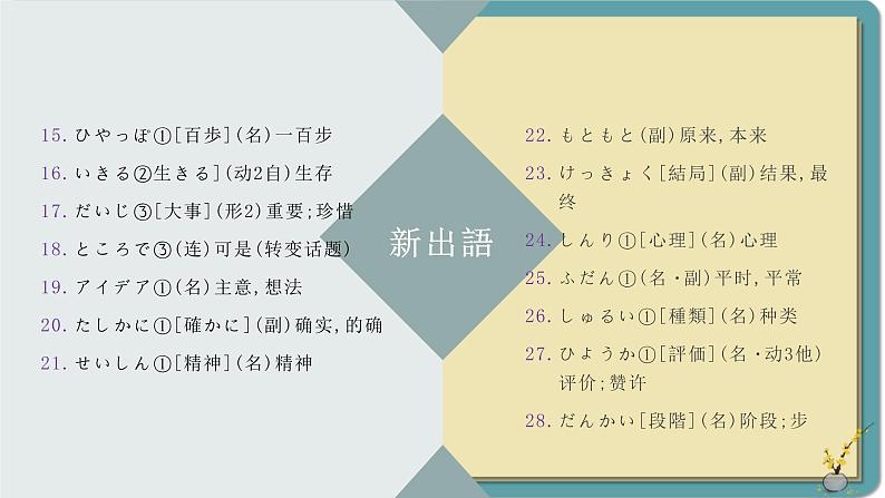 第四课 健康的な生活習慣 单元章节知识点总结 课件 人教高中日语必修第一册04