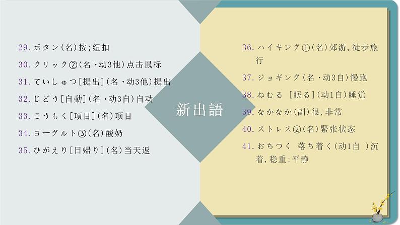 第四课 健康的な生活習慣 单元章节知识点总结 课件 人教高中日语必修第一册05