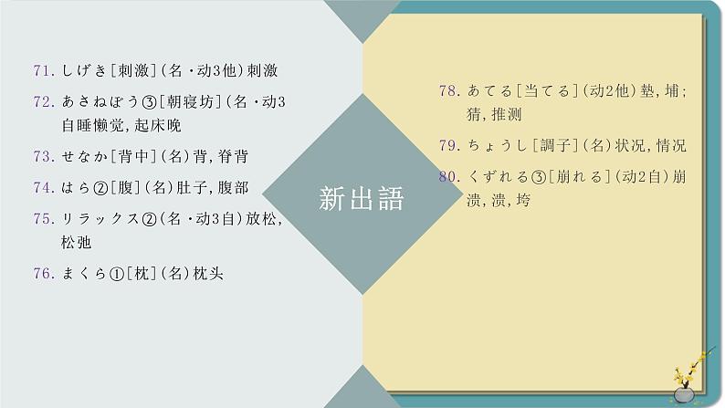 第四课 健康的な生活習慣 单元章节知识点总结 课件 人教高中日语必修第一册08