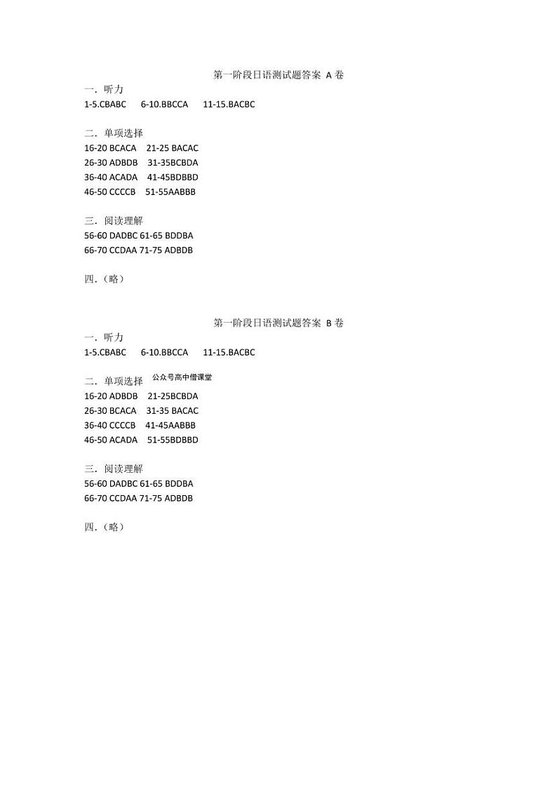 2022-2023学年广东省深圳重点中学高三上学期第一次阶段测试日语PDF版含答案（含听力）01