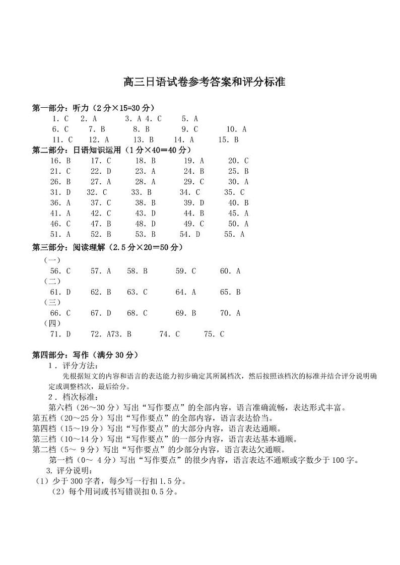2022-2023学年江西省名校高三上学期10月联考日语试题PDF版含解析01