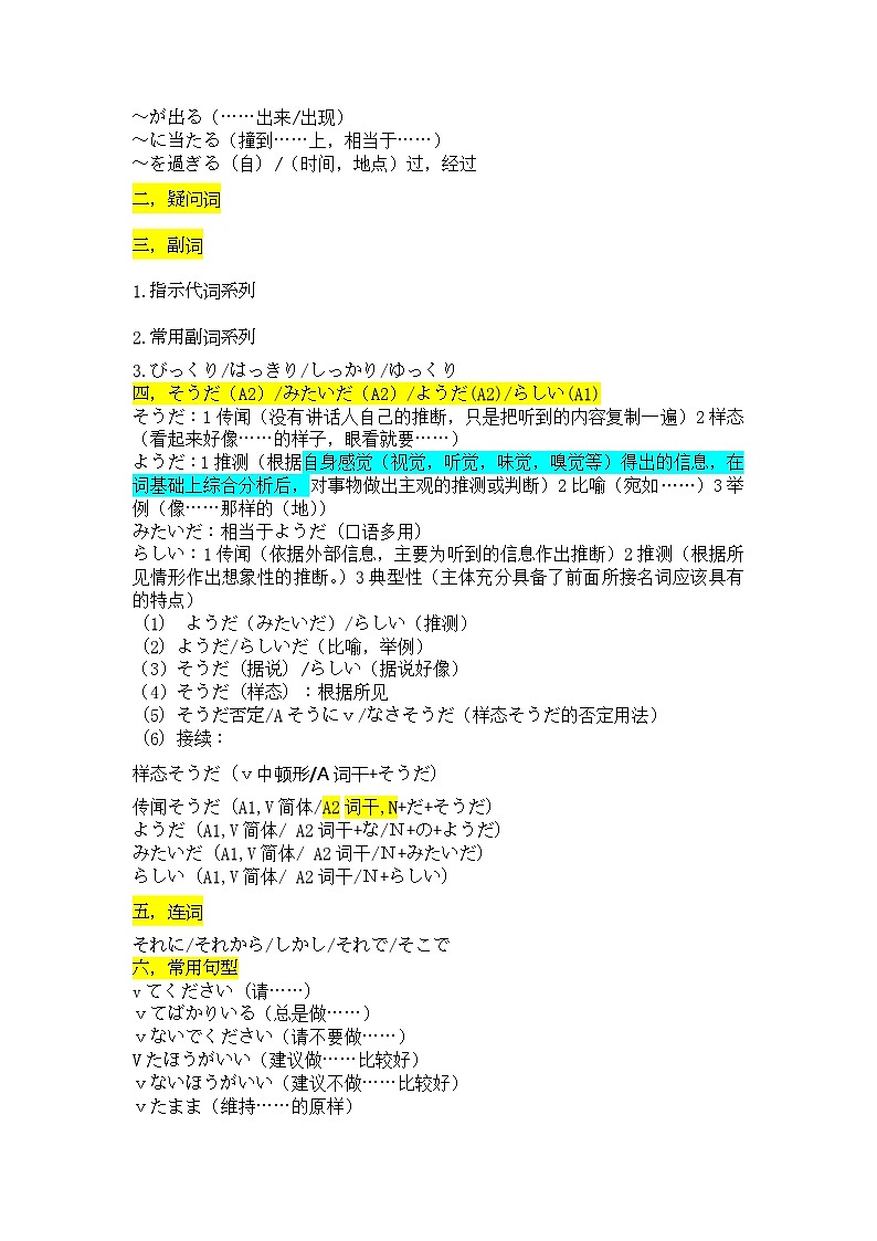 常见考点（そうだ、みたいだ、ようだ、らしい以及とばたらなら做题技巧总结讲义-2025届高三日语一轮复习02