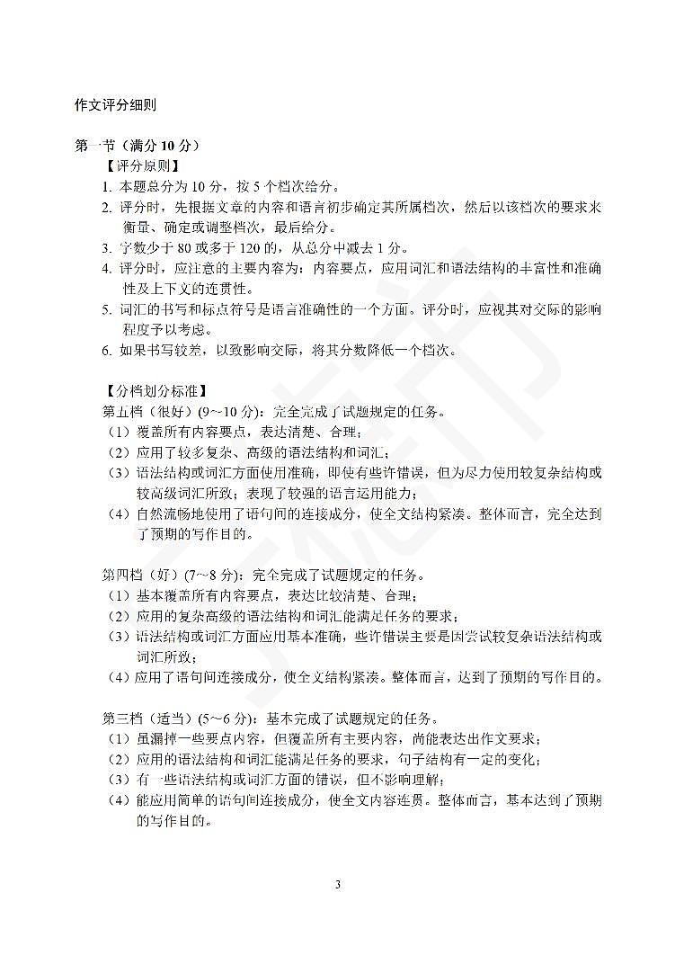 日语试题卷答案                              第3页