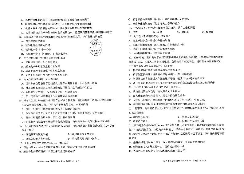 2020-2021学年山西省怀仁市高一下学期期中考试生物试题 PDF版第2页