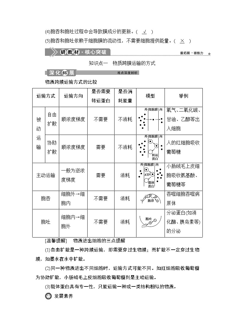 第4章第2节　主动运输与胞吞、胞吐--（新教材）2021年人教版（2019）高中生物必修1同步学案02