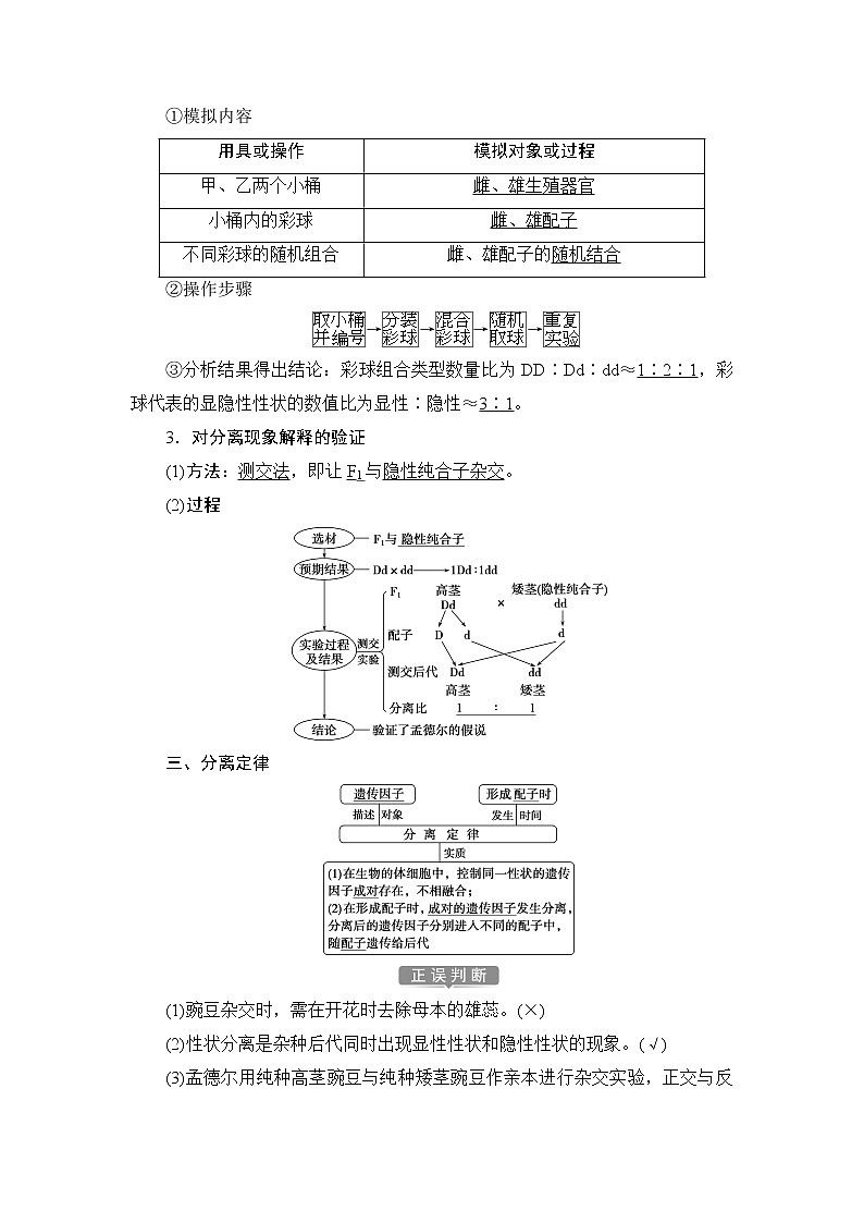 第1章第1节　孟德尔的豌豆杂交实验(一)(Ⅰ)--（新教材）2021年人教版（2019）高中生物必修2同步学案+同步练习03