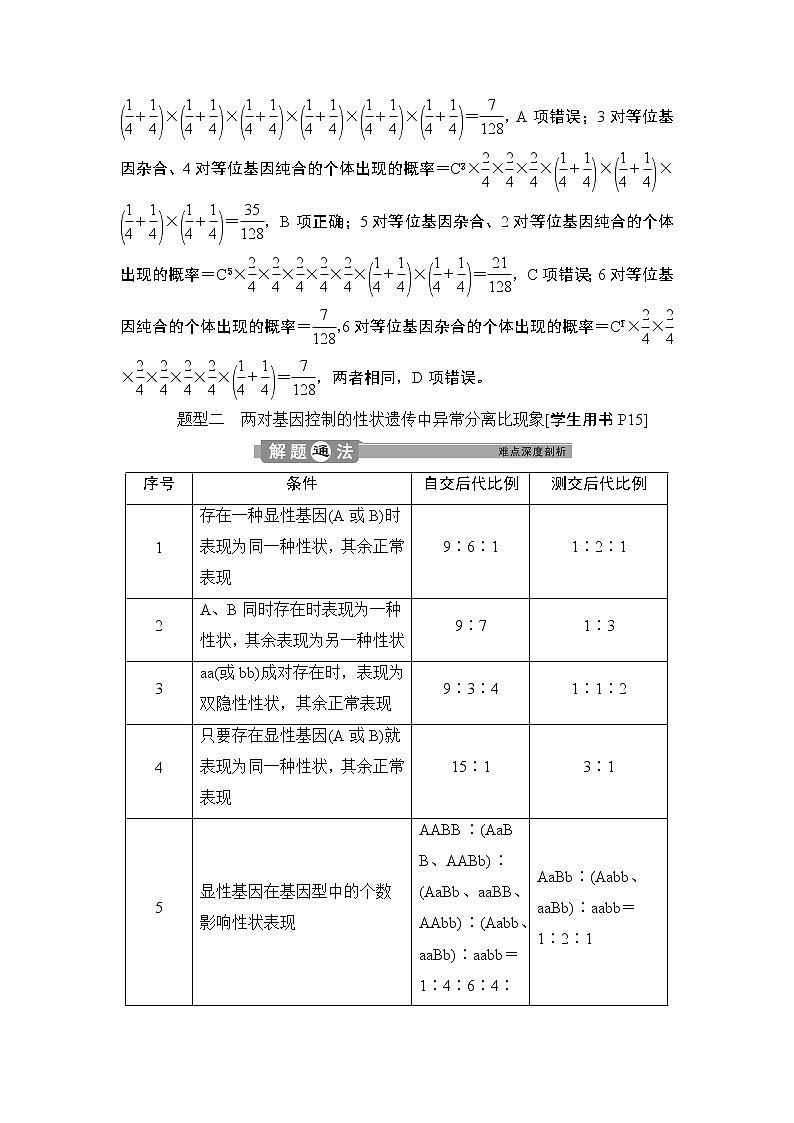 第1章第2节　孟德尔的豌豆杂交实验(二)(Ⅱ)(加强提升课)--（新教材）2021年人教版（2019）高中生物必修2同步学案+同步练习第3页