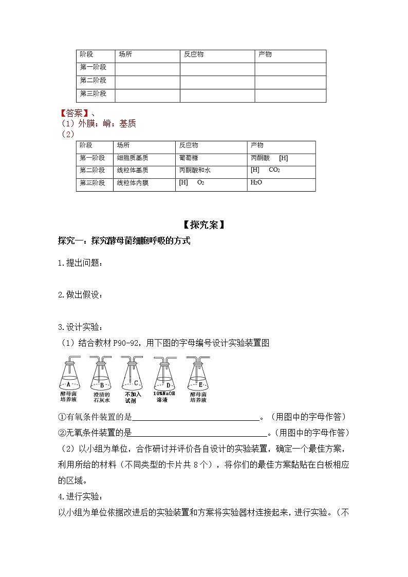 4.3.1 细胞呼吸的类型和过程--2021-2022学年新教材北师大版高中生物必修1课件+导学案+教学设计+练习02