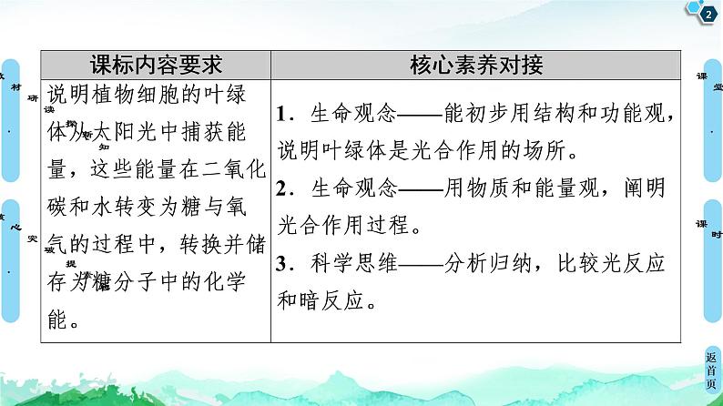 2021-2022学年苏教版（2019）高中生物 必修1 第3章 第2节　光合作用——光能的捕获和转换课件+课时练02