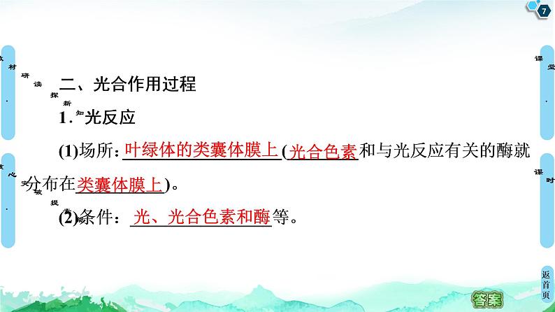 2021-2022学年苏教版（2019）高中生物 必修1 第3章 第2节　光合作用——光能的捕获和转换课件+课时练07