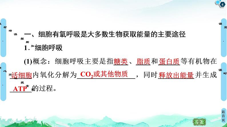 2021-2022学年苏教版（2019）高中生物 必修1 第3章 第3节　细胞呼吸——能量的转化和利用课件+课时练04