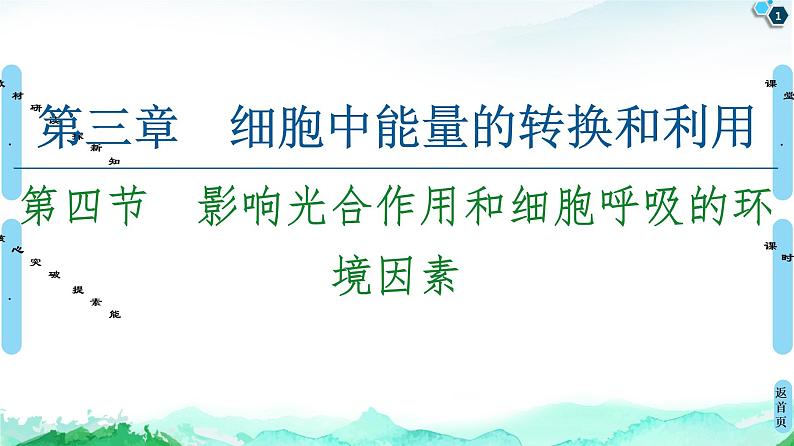 2021-2022学年苏教版（2019）高中生物 必修1 第3章 第4节　影响光合作用和细胞呼吸的环境因素课件+课时练01