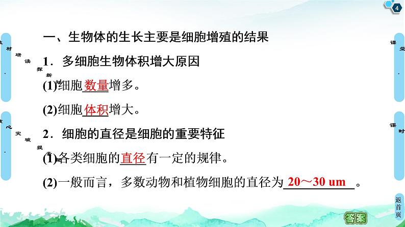 2021-2022学年苏教版（2019）高中生物 必修1 第4章 第1节　细胞增殖课件+课时练04