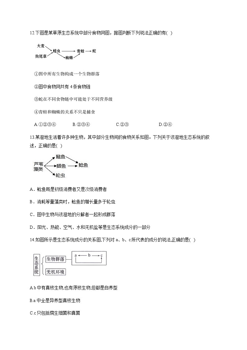 3.1生态系统的结构 基础训练 同步练习【新教材】2020-2021学年人教版（2019）高二生物选择性必修二第3页