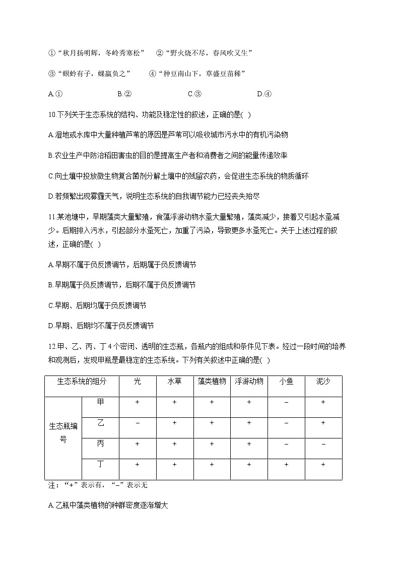 3.5生态系统的稳定性 【新教材】2021-2022学年人教版（2019）高二生物选择性必修二课件+教案+学案+同步练习03
