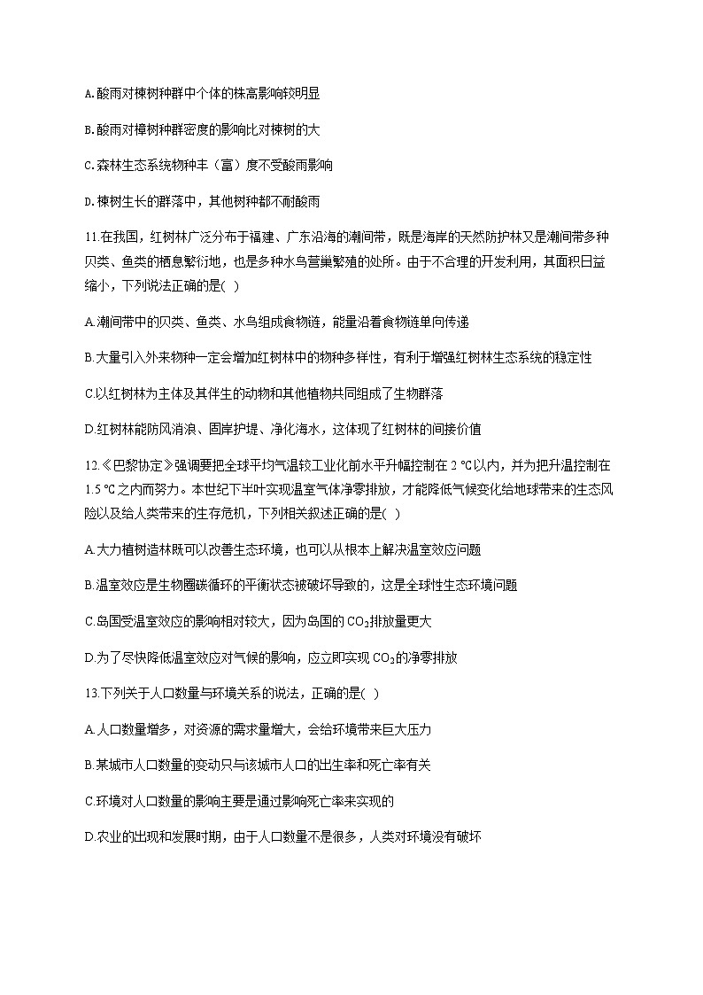 4.1人类活动对生态环境的影响 【新教材】2021-2022学年人教版（2019）高二生物选择性必修二课件+教案+学案+同步练习03