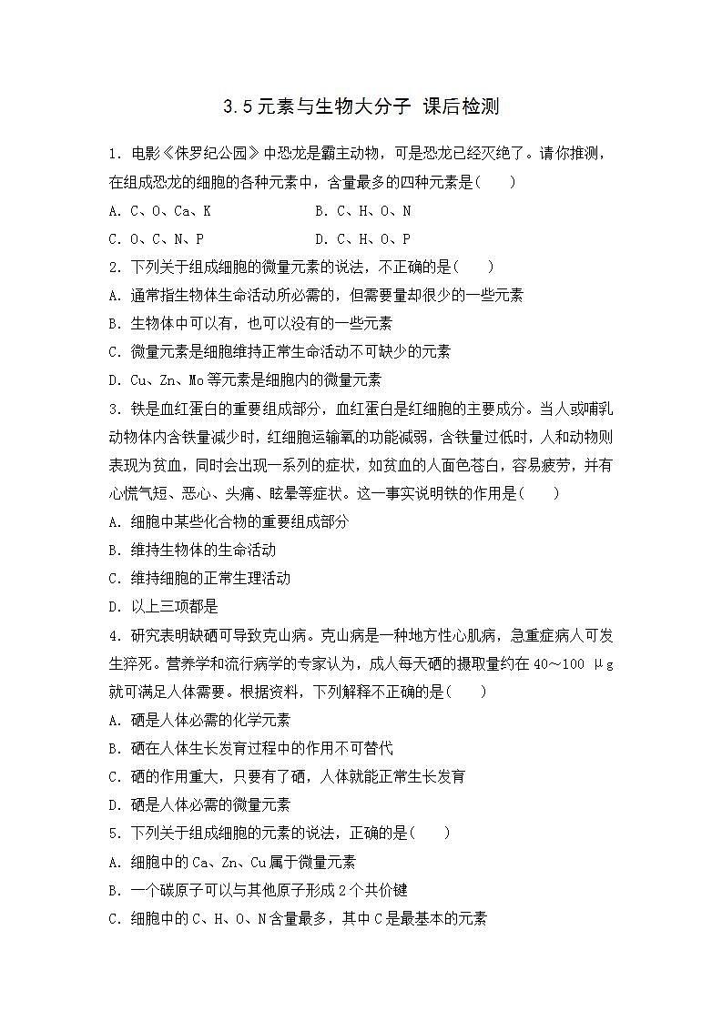 元素与生物大分子PPT课件免费下载01