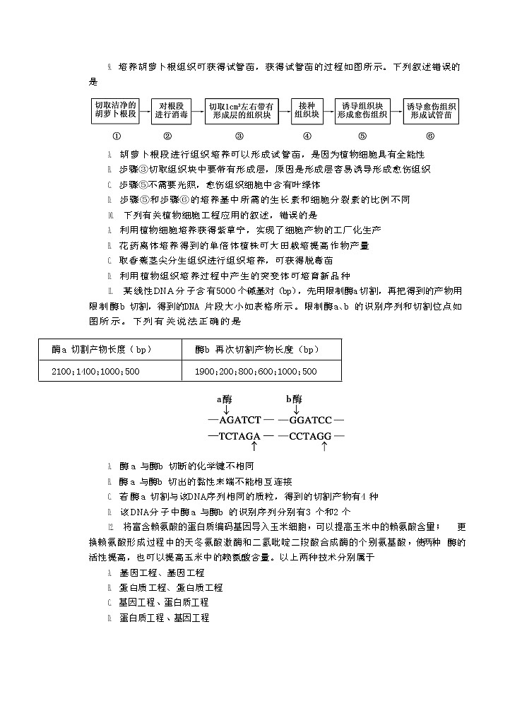 山东省泰安市2020-2021学年高二下学期期末考试 生物试卷 Word版含答案03