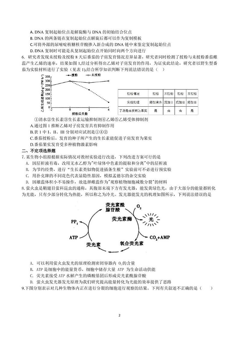 2021届湖南省长郡中学高三生物高考考前保温试卷（一模） PDF版02