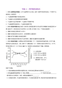 专题13内环境及其稳态-三年（2019-2021）高考生物真题分项汇编（原卷版）