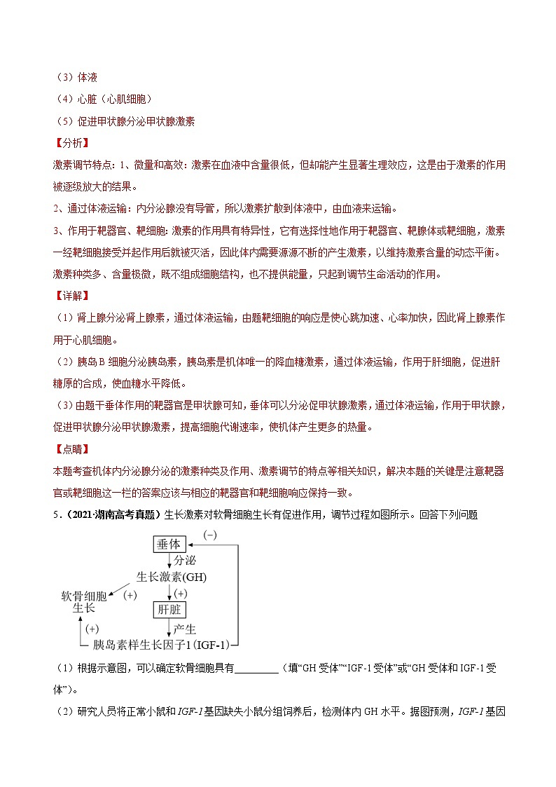 专题15体液调节-三年（2019-2021）高考生物真题分项汇编（解析版）第3页