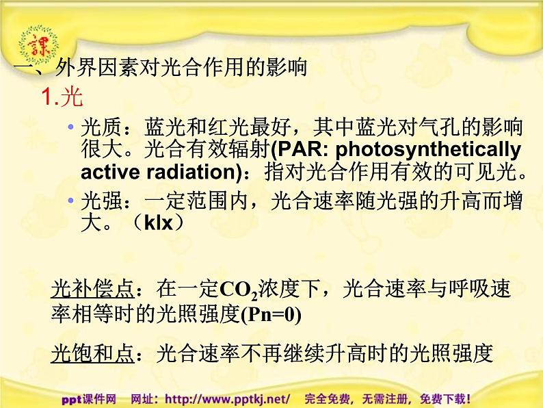 人教版高一生物课件《影响光合作用的因素》第3页