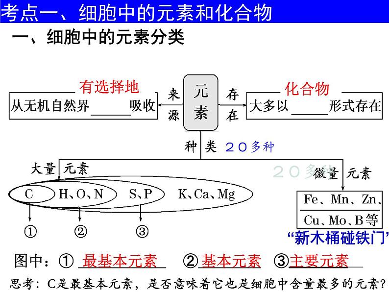 2022届高中生物一轮复习生物课件：1.2组成细胞的元素和无机化合物（1-2课时）第4页