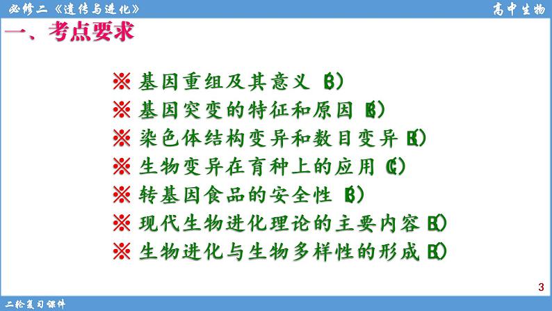 2022届高三二轮复习生物：专题8变异、育种、进化课件第3页