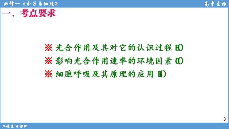 2022届高三二轮复习生物：专题4光合作用和呼吸作用课件第3页