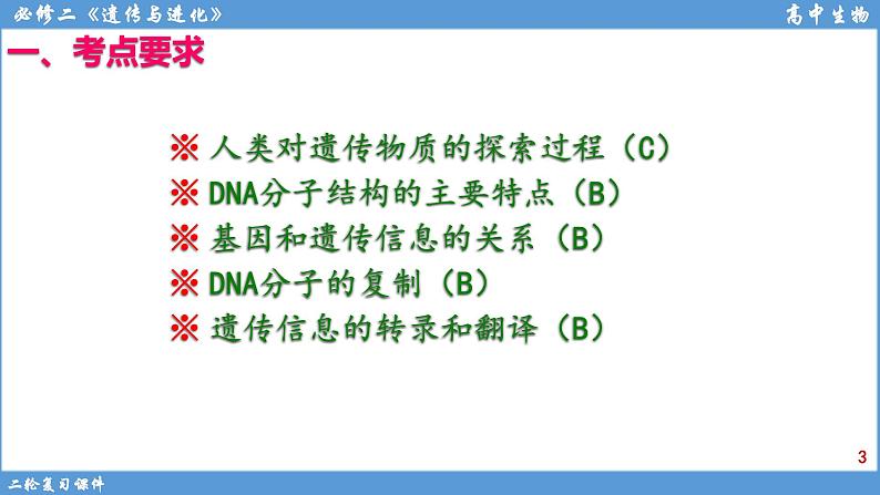 2022届高三二轮复习生物：专题6遗传的分子基础 课件第3页