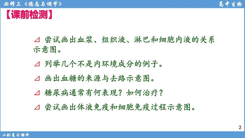 2022届高三二轮复习生物：专题10人体内环境与稳态课件第2页