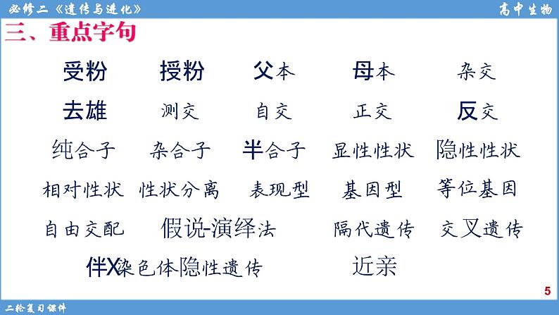 2022届高三二轮复习生物：专题7遗传的基本规律和人类遗传病课件第5页